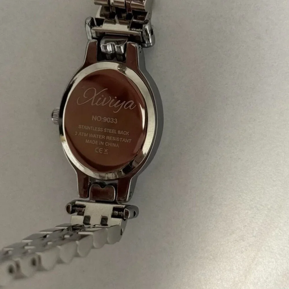 SKU:0060 Silver retro white mini watch Stainless steel  + in a gift‎ box